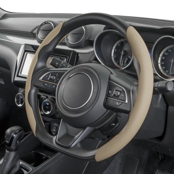 ハンドルカバー 軽自動車 ディンプル レザー グリップ カバー S M サイズ 兼用 普通車 乗用車...