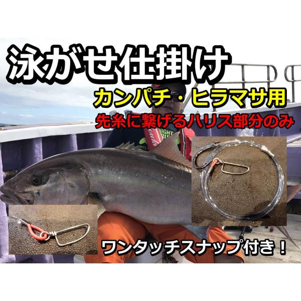 泳がせ釣り仕掛け　南方用　ハリス８０号　3m  （先糸はついておりません）　たけ店長こだわりの手造り...