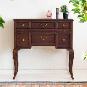 英国 猫脚 アンティーク調 キャビネット 飾り棚 引き出し付き コンソールラック コンソール チェスト 猫脚 ヨーロピアン 90 アンティーク風 ブラウン