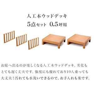 ウッドデッキ 4点セット 0.5坪 人工木材 ...の詳細画像2