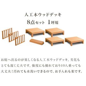 ウッドデッキ 8点セット 1坪 人工木材 樹脂...の詳細画像2