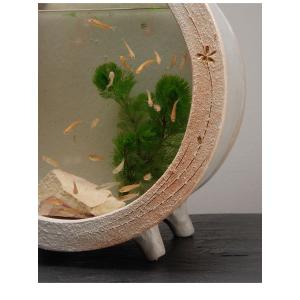 信楽焼き 水槽 和風 白金彩丸 大 幅31 高さ33 金魚鉢 陶器製水槽 Nhk 信楽 スカーレット Spabri Com