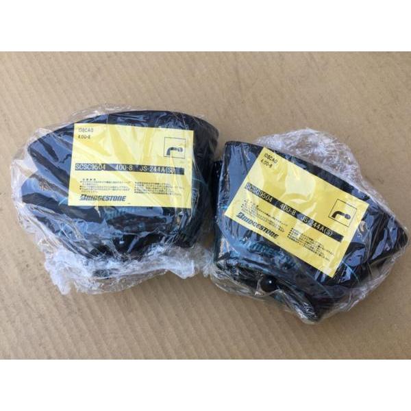 2本 4.00-8 JS-244 L型バルブ チューブ ブリヂストン タイヤ 400-8 JS244...