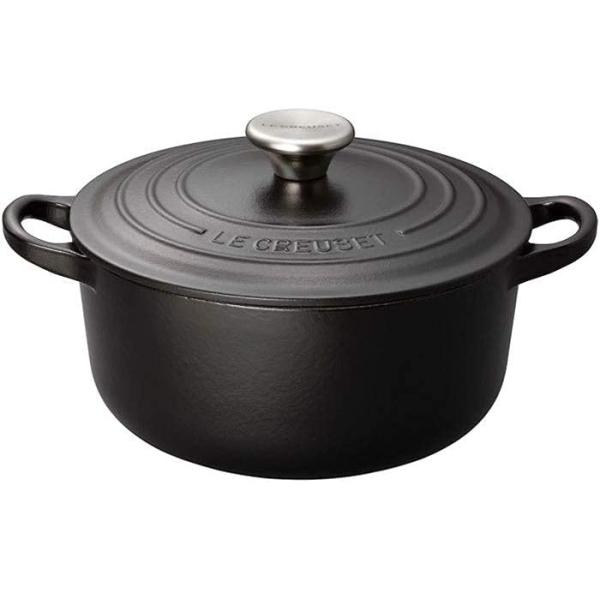 ル・クルーゼ Le Creuset 鋳物 ホーロー鍋 両手鍋 ココット・ロンド 16cm マットブラ...