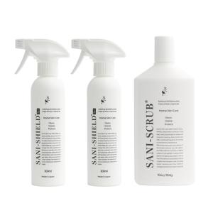 【NEW】サニーシールド Ag+ 300ml 2本(中性、銀イオン配合) + サニーススクラブ1本 お得セット 抗菌コーティングアップ 古堅純子プロデュース