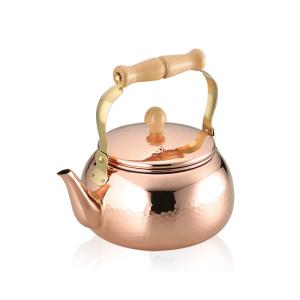 和平フレイズ やかん 2.4L ガス火専用 千歳 銅製 日本製 純銅 木柄丸型