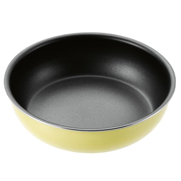 フライパン 20cm IH イエロー 単品 ハンドル別売 ガス火 オール熱源対応 内面ふっ素樹脂塗膜...