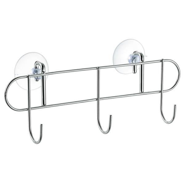 フック 壁掛け 吸盤付き 3本掛けタイプ ステンレス製 マルチフック コップ掛け タオル掛け 水切り...