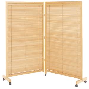 カントリーハウス 布張りスクリーン 3連 衝立 パーテーション 象嵌