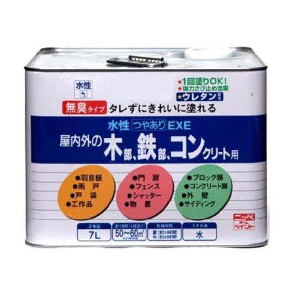 ニッペ 塗料 水性つやありEXE 7L ライトグレー 水性 つやあり 屋内外 日本製 4976124...