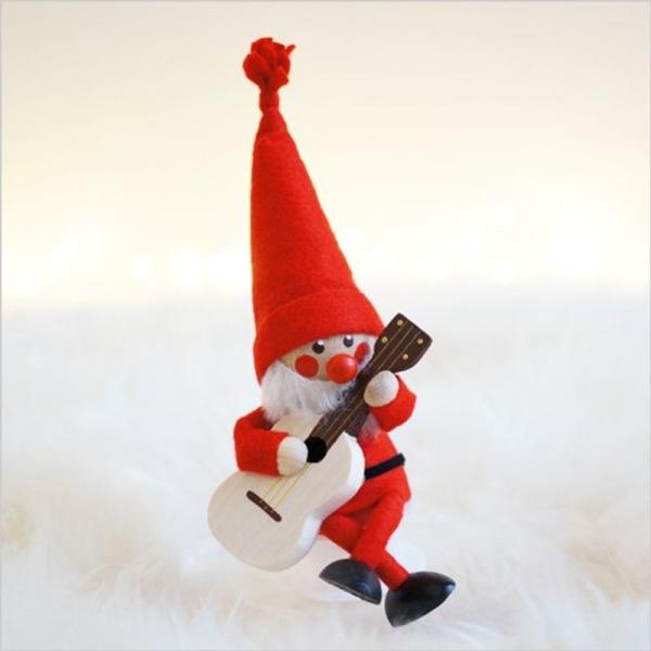 NORDIKA nisse ノルディカ ニッセ クリスマス 木製人形 (ギターを持ったサンタ/レッド...