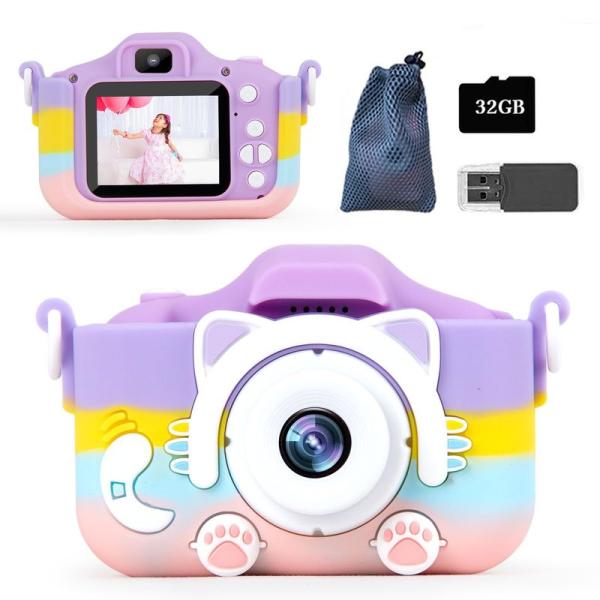 子供用カメラ キッズカメラ 2000ｗ画素 32G SDカード トイカメラ 1080P HD 録音 ...