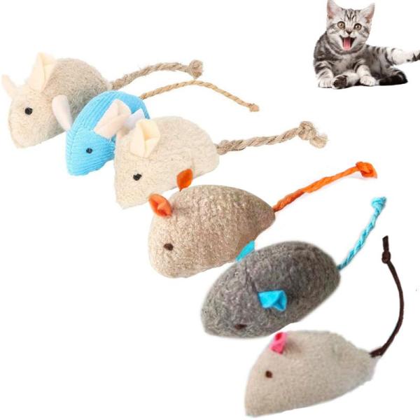 YFFSFDC猫 ネズミ玩具6個セット ペットおもちゃ 噛むおもちゃ ぬいぐるみ おもちゃストレス解...