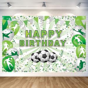 サッカー バースデー?タペストリー?サッカー 誕生日?飾り付け?バースデー?フォトポスター?誕生日 サッカー 写真背景 Happy?Birt｜sanjose-market