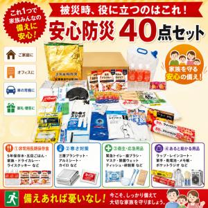 安心防災40点セット 防災グッズ 保存食 衛生用品 寒さ対策 避難用品 家庭用 オフィス 車載 備蓄