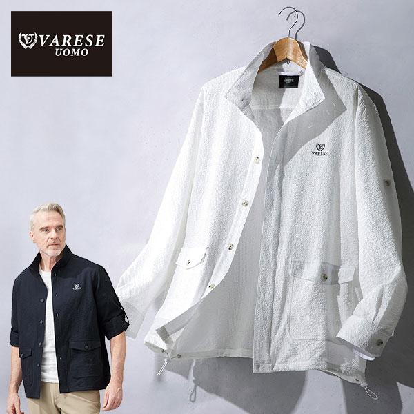 ヴァレーゼ・ウォモ サッカー素材の軽涼ロールアップブルゾン 1枚