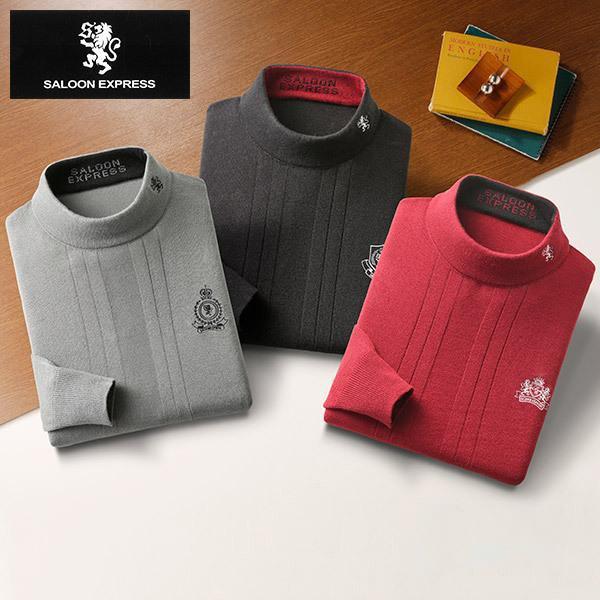 彩香 サルーンエクスプレス 刺繍入りハイネックセーター 3色組 AS-0024 1セット（3枚：3色...