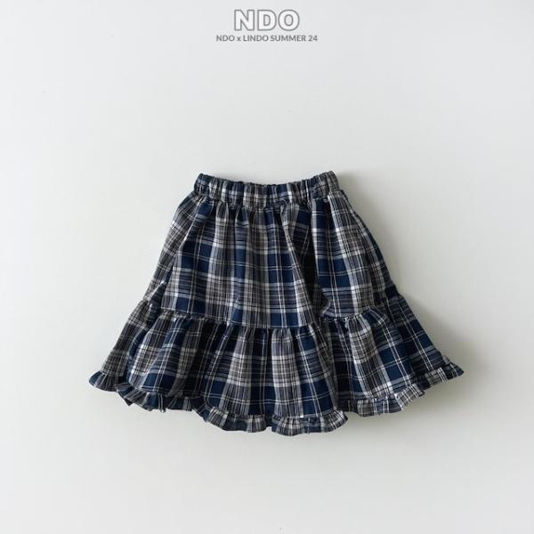 韓国子供服  Lindo long check skirt