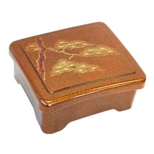 重箱 木製 丼重 腰丸丼重 黒内朱沈金 老松 食器 越前漆器 漆塗