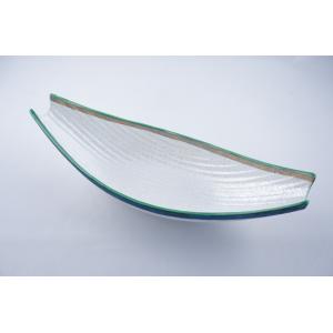 青山硝子 羽衣まな板皿 HG-100 ガラス食器 盛台 盛付皿 寿司下駄 和