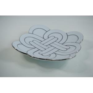 白磁プラチナ吉祥結び　銘々皿　有田焼　日本製　取皿　銘々皿　皿　おしゃれ　和食器