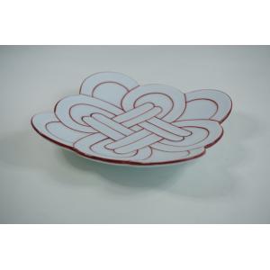 白磁赤線吉祥結び　銘々皿　有田焼　日本製　取皿　銘々皿　皿　おしゃれ　和食器｜sankido