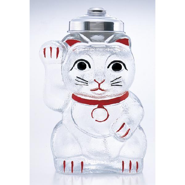 昭和初期のレトロガラスを再現！昭和レトロシリーズ　『招き猫　菓子ビン 』