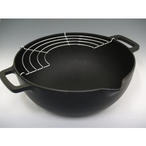 砂鉄鍋 天ぷら鍋 南部鉄器 鋳鉄 久慈の砂鉄鍋 天ぷら鍋 すき焼き鍋／こだわりやさん．com