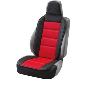 シートカバー フロント用 前席用 軽自動車 普通車 汎用 1枚 抗菌メッシュ 抗菌防臭 メッシュ素材 カーシート ダブルクッション ブラック×レッド 黒/赤 送料無料