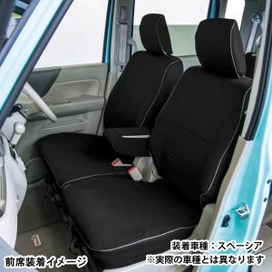 シートカバー スズキ 軽自動車 スペーシアギア MK53S 2018.12- 専用 撥水加工 ファブリック 素材 布製 車 1台分 セット ブラック 黒 M4-71 送料無料｜sanko-proshop