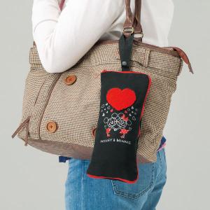 メール便 送料無料 折り畳み傘 カバー ペットボトルカバー 兼用 ミッキー ミニー ハート 手書き風 ミッキー ミニー マウス イラスト 可愛い ブラック 黒色 1個｜三興企画