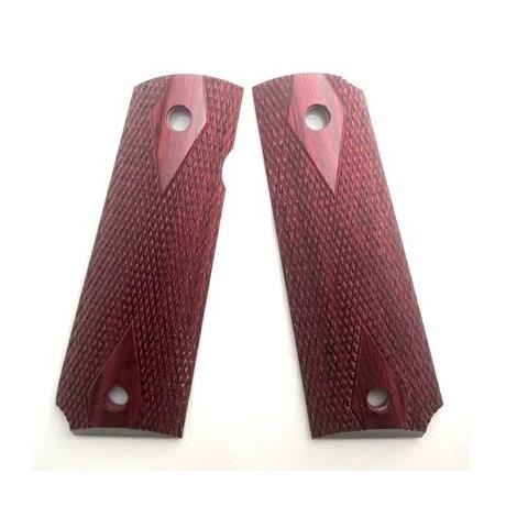 PANDORA ARMS 木製グリップ ダイヤチェッカー レッドM1911/MEU/M45A1対応 ...