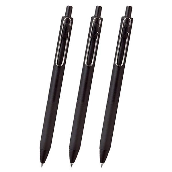 ユニボール ワン  ゲルインクボールペン 0.5mm 黒 黒軸 3本セット uni 三菱鉛筆