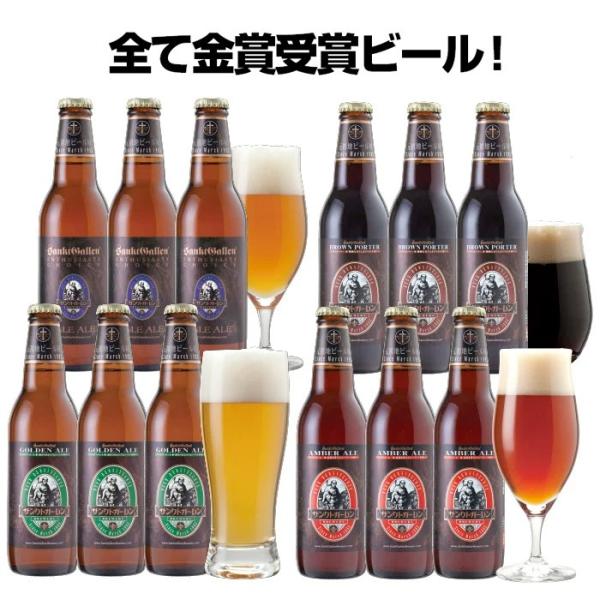 金賞地ビール（クラフトビール）飲み比べセット 4種12本 詰め合わせ お酒ギフト サンクトガーレン ...