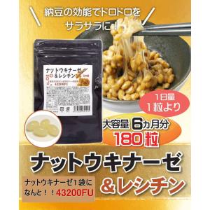 納豆サプリ ナットウキナーゼ サプリ 180粒　大容量6カ月分　１袋にナットウキナーゼ43200FU配合　レシチン配合　ナットーキナーゼ【送料無料】｜三共サプリ