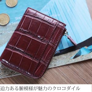 クロコダイル ミニ財布 メンズ 本革 L字ファ...の詳細画像1
