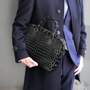 sankyo shokai 日本製 クロコダイル ブリーフケース メンズ 2way