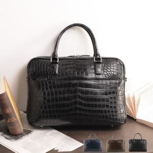 sankyo shokai（三京商会） クロコダイル ブリーフケース マット加工