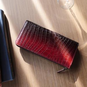 新品未使用 クロコダイル ラウンドファスナー 長財布 グラデーション クロコダイル パステルカラー グラデーション デザイン ラウンド