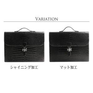スモール クロコダイル ビジネスバッグ A4対...の詳細画像1