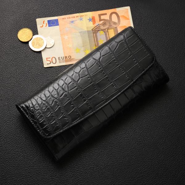 クロコダイル 長財布 カブセ かぶせ 財布 メンズ マット加工 クロコダイル財布 鰐革 高級 本革(...
