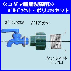 ＜コダマ樹脂製＞ローリータンク用ポリコック20Aセット　（3/4インチ）