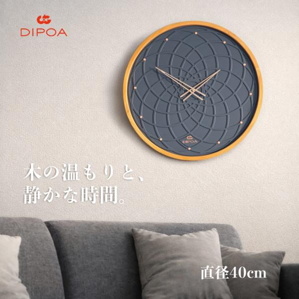 壁掛け時計 おしゃれ 木製 掛け時計 40cm 大きい レトロ 欧州  Wood  静音 ナチュラル...