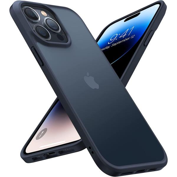 iPhone 14 Pro ケース TORRAS 正規品 耐衝撃 カバー マット 半透明 ブラック ...