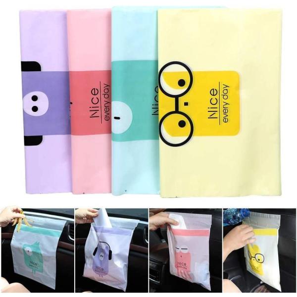 CHUNJ 60PCSの使い捨ての車のゴミ袋はオフィスまたは家庭に設置できます強力な粘着ストリップポ...