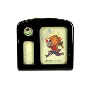 五月人形　オルゴール付写真立て　黒【端午の節句】【鎧　兜飾り】