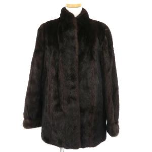 EMBA エンバ シェアードミンク 毛皮コート 裏地総柄 黒 ブラック
