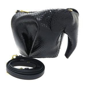 ロエベ LOEWE エレファント ミニバッグ ショルダーバッグ バッグ レザー レディース ブラック系 199.30 【中古】 LOEWE - ロエベ LOEWE エレファント ミニバッグ ショルダーバッグ