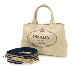 CANAPA プラダ PRADA ギンガムチェック2wayキャンバストートバッグ 