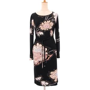 美品 LEONARD FASHION レオナールファッション フラワープリント 半袖 プルオーバー ブラウス カットソー サイズLL ブラック レディース 古着 中古 USED 中古・古着通販】LEONARD (レオナール) 半袖ブラウス ネイビー サイズ